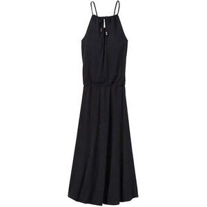 ATHLETA Black Malti Patio Halter Top High Low Maxi Dress Size M